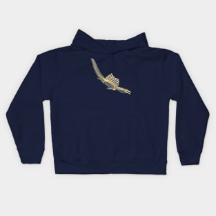 Spinosaurus Aegyptiacus (skeleton and silhouette diving) Kids Hoodie